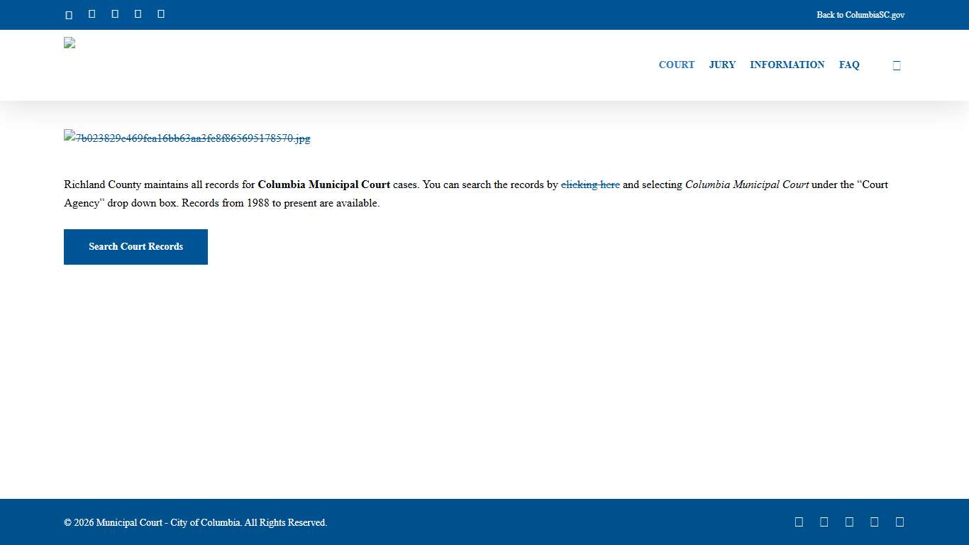 View Case Information - Municipal Court - City of Columbia